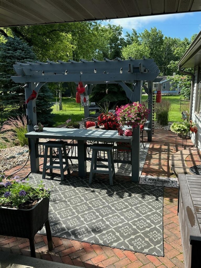 W6517 Greenwood Ct, Greenville, WI 54952 - view of patio / terrace featuring outdoor dining area and a pergola