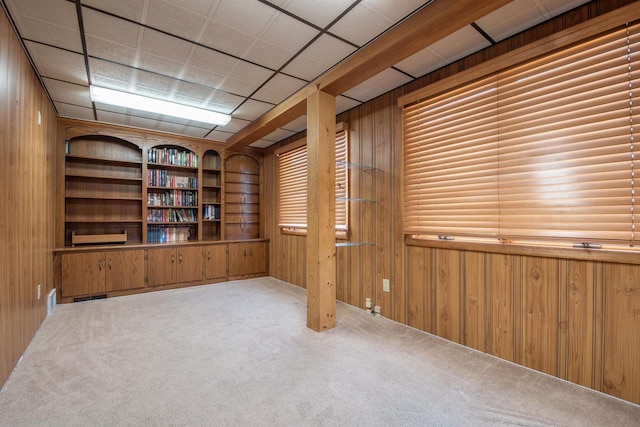 5016 Sth 96, Denmark, WI 54208 - carpeted spare room featuring built in features and wooden walls