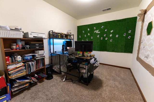 351 Alyssa St, Tomah, WI 54660 - office area with baseboards, carpet flooring, and visible vents