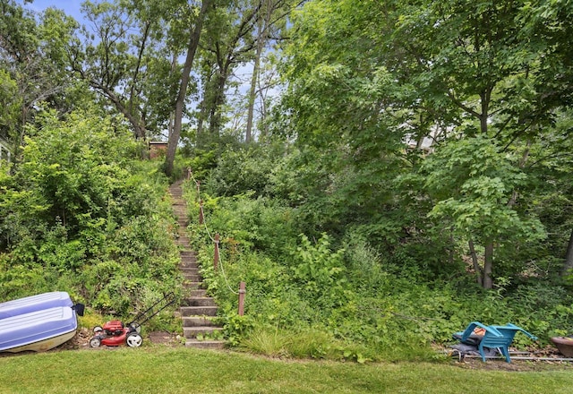416 Waldeck Dr, Twin Lakes, WI 53181 - view of yard with stairway