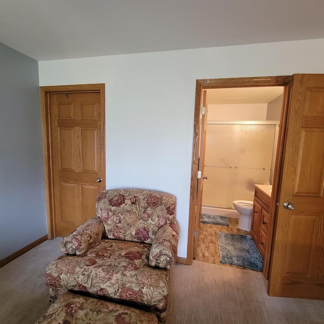 living area with baseboards