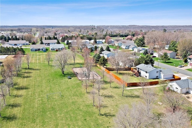 drone / aerial view with a residential view