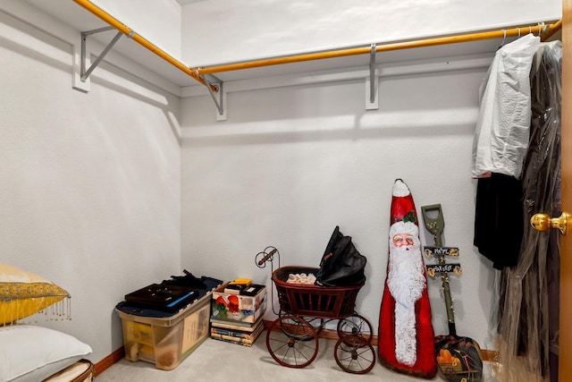 spacious closet with carpet flooring