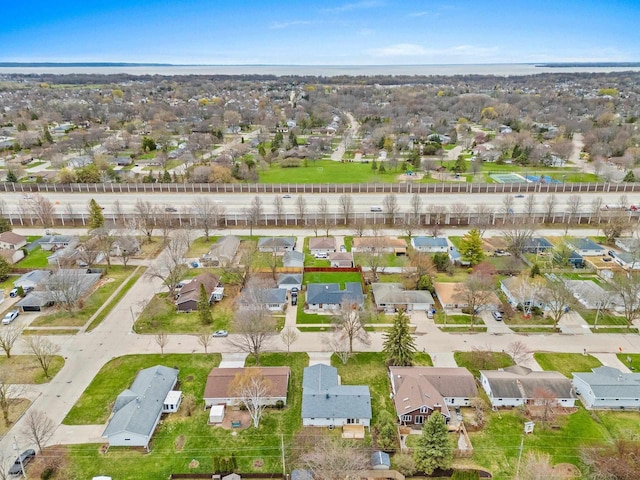 drone / aerial view with a residential view