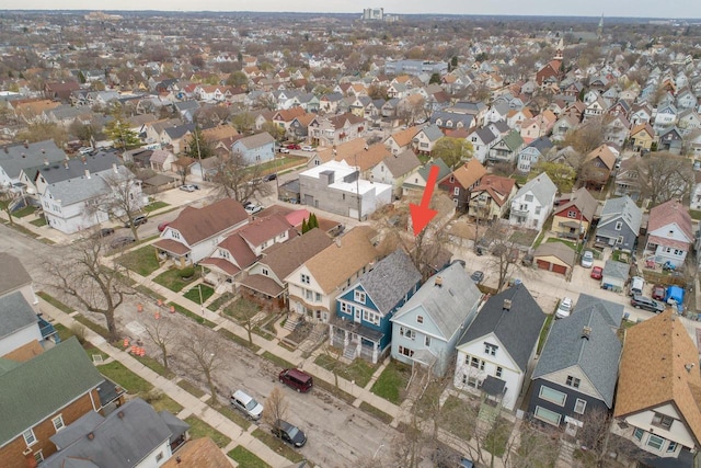 aerial view with a residential view