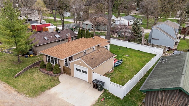 bird's eye view with a residential view