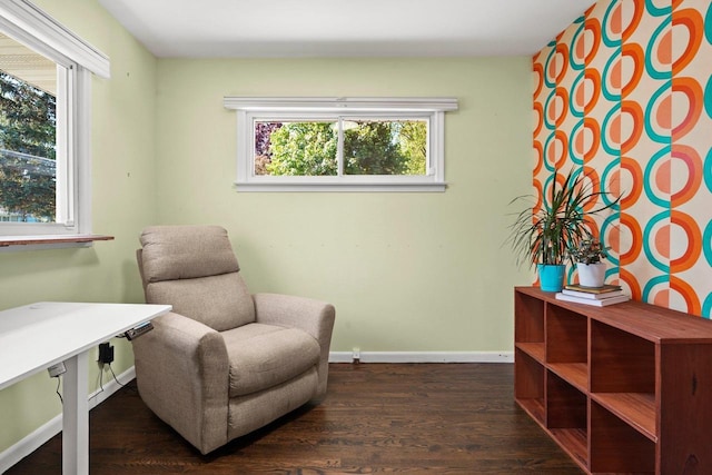 632 N Harrison St, Stoughton, WI 53589 - living area with dark wood finished floors and baseboards