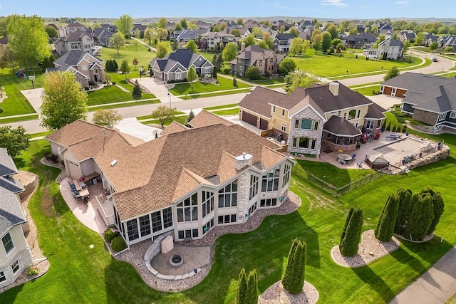 aerial view of residential area