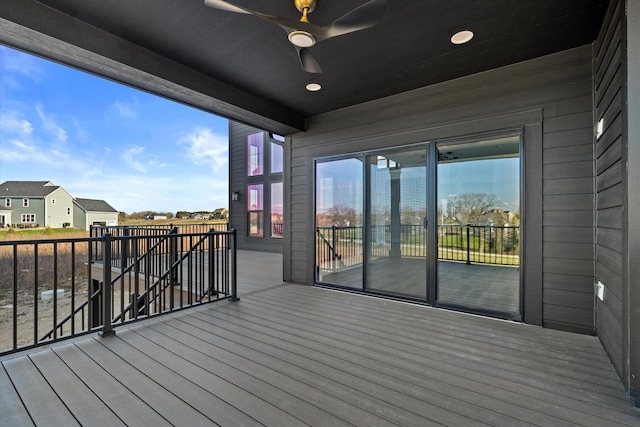 N59W27328 Autumn Ct, Lisbon, WI 53089 - wooden deck featuring a ceiling fan and a residential view