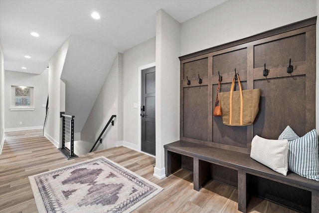 N59W27328 Autumn Ct, Lisbon, WI 53089 - mudroom with recessed lighting, baseboards, and light wood-type flooring