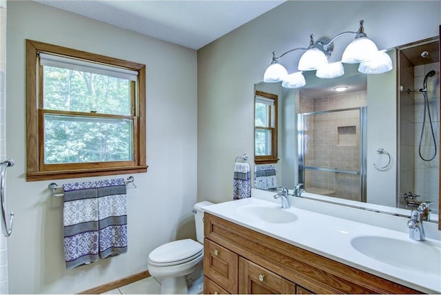 1897 Breezy Bay Rd, Balsam Lake, WI 54810 - bathroom with a sink, a stall shower, and a healthy amount of sunlight