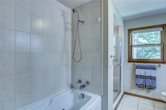 1897 Breezy Bay Rd, Balsam Lake, WI 54810 - bathroom featuring tile patterned flooring, shower / bath combination with glass door, and toilet