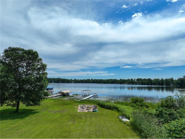1897 Breezy Bay Rd, Balsam Lake, WI 54810 - view of water feature featuring a boat dock