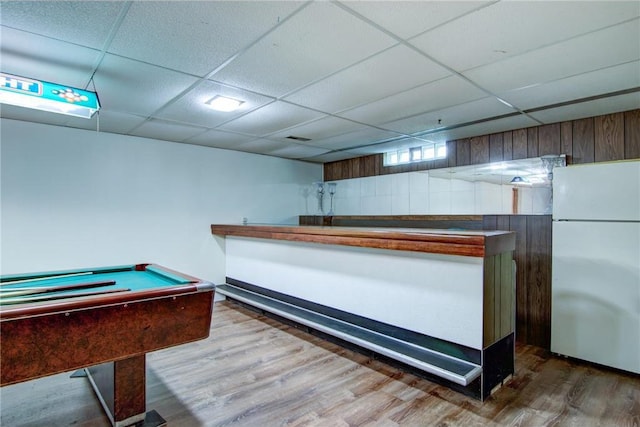 1897 Breezy Bay Rd, Balsam Lake, WI 54810 - rec room with visible vents, a paneled ceiling, and wood finished floors