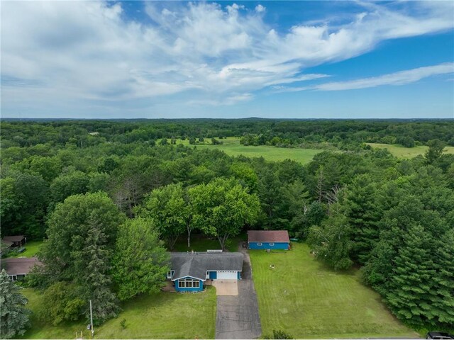 1897 Breezy Bay Rd, Balsam Lake, WI 54810 - bird's eye view featuring a wooded view