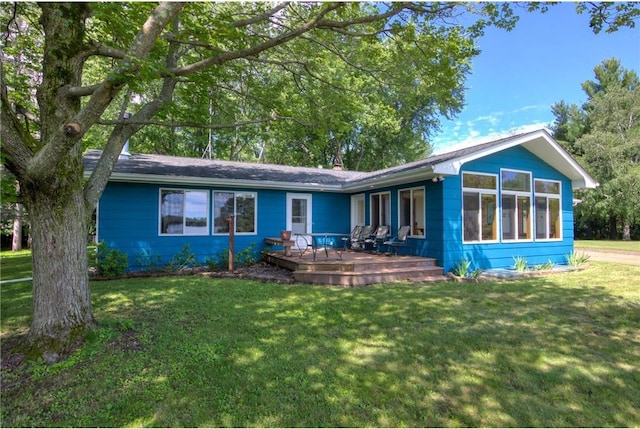 1897 Breezy Bay Rd, Balsam Lake, WI 54810 - rear view of house with a lawn