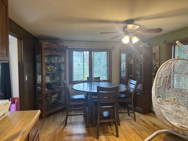 266 Forest St, Berlin, WI 54926 - dining space with ceiling fan and light wood-style flooring