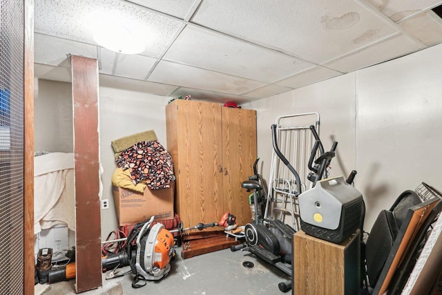 3025 W Pierce St, Milwaukee, WI 53215 - exercise area with a drop ceiling