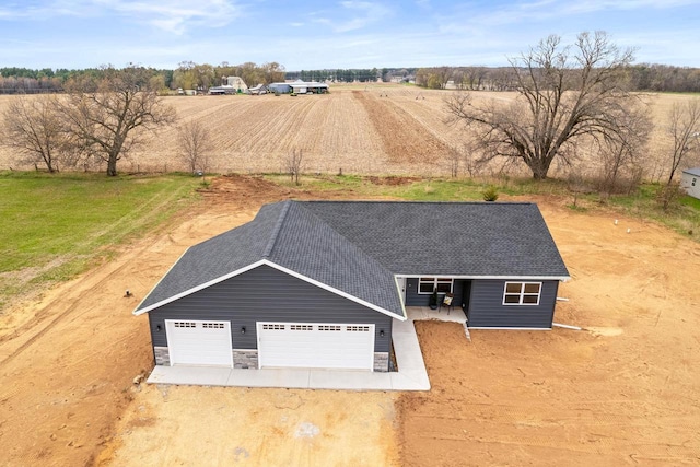 aerial view featuring a rural view