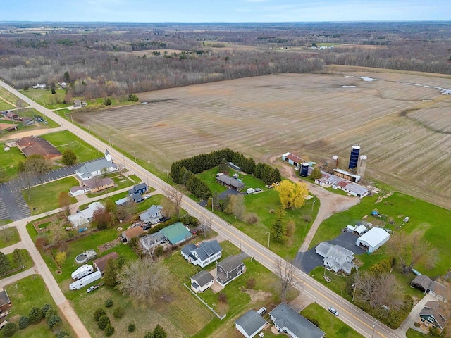 drone / aerial view with a rural view