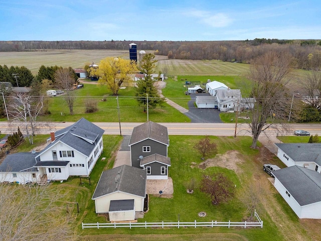 drone / aerial view with a rural view