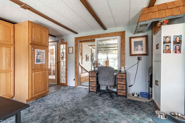 976 Blackhawk Ct, Hancock, WI 54943 - carpeted office space featuring beam ceiling