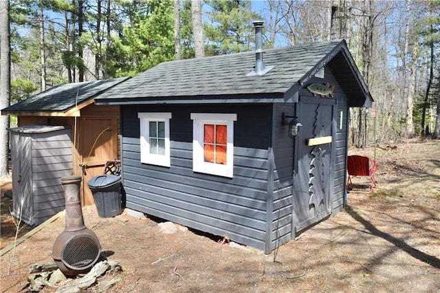 view of shed