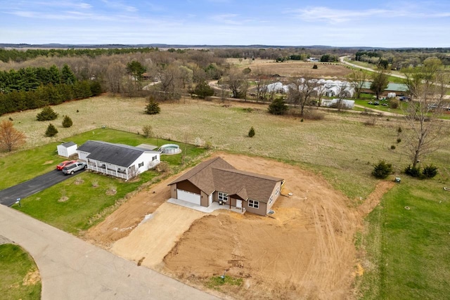 bird's eye view featuring a rural view