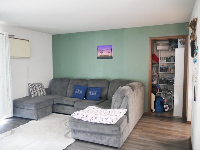 living room with wood finished floors