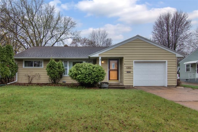 2015 Valmont Ave, Eau Claire, WI 54701 - single story home with a garage, a front yard, and concrete driveway