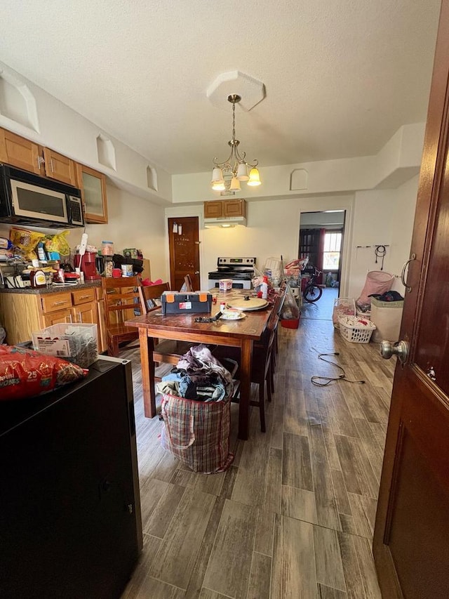 dining room with dark wood-style flooring