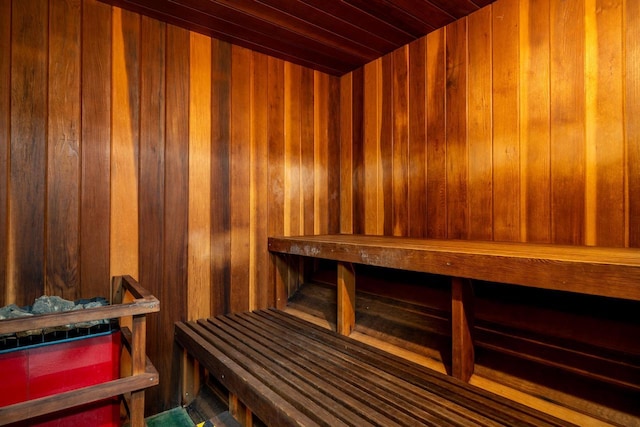 view of sauna