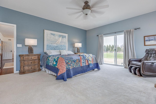 183 Twin Valley Trl, Cedar Grove, WI 53013 - carpeted bedroom featuring access to outside and a ceiling fan