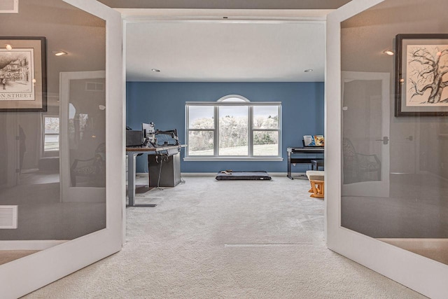 183 Twin Valley Trl, Cedar Grove, WI 53013 - interior space with recessed lighting, carpet flooring, baseboards, and visible vents