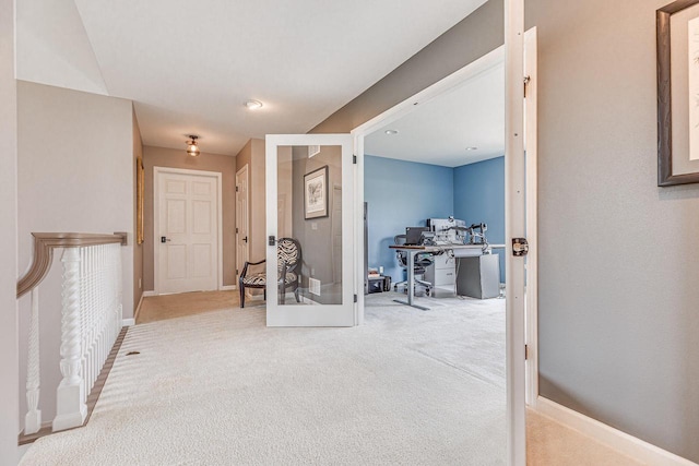 183 Twin Valley Trl, Cedar Grove, WI 53013 - corridor featuring french doors, baseboards, and carpet flooring