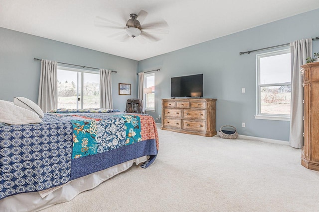 183 Twin Valley Trl, Cedar Grove, WI 53013 - bedroom with carpet floors, a ceiling fan, and baseboards