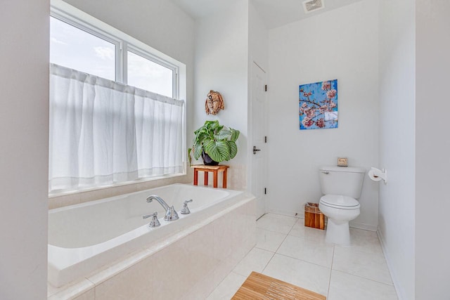 183 Twin Valley Trl, Cedar Grove, WI 53013 - full bathroom with toilet, tile patterned flooring, a bath, and visible vents