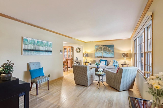 6614 Inner Dr, Madison, WI 53705 - living room featuring wood finished floors, crown molding, and baseboards