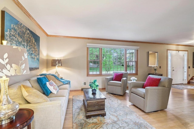 6614 Inner Dr, Madison, WI 53705 - living area with crown molding and wood finished floors