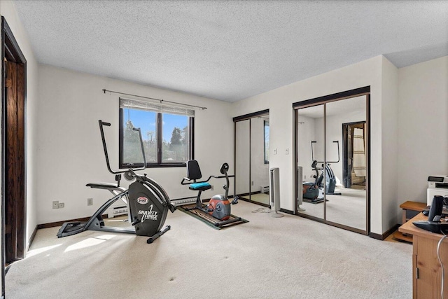 N84W16033 Menomonee Ave Unit 200, Menomonee Falls, WI 53051 - exercise area with a textured ceiling and carpet floors