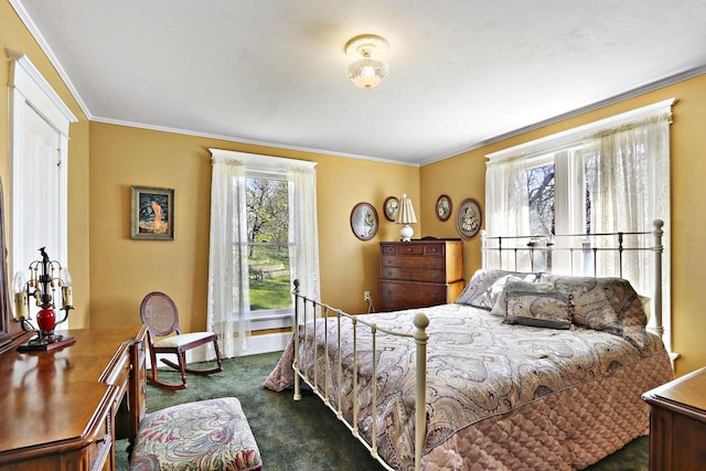 N1453 Clover Rd, Genoa City, WI 53128 - bedroom featuring carpet floors and ornamental molding