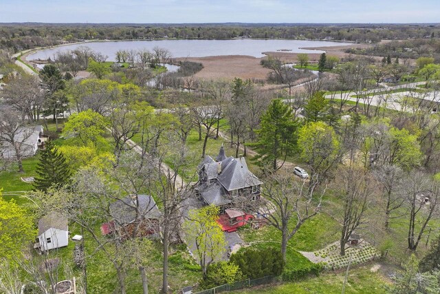 N1453 Clover Rd, Genoa City, WI 53128 - bird's eye view featuring a water view