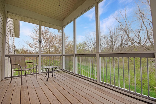 524 Tindalls Nest, Twin Lakes, WI 53181 - unfurnished sunroom with hardwood / wood-style flooring