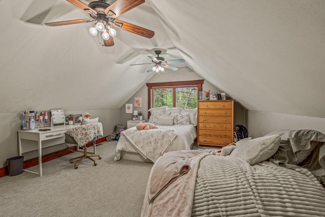 3024 Nagawicka Ave, Delafield, WI 53018 - carpeted bedroom with vaulted ceiling and ceiling fan