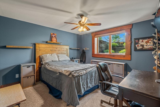 3024 Nagawicka Ave, Delafield, WI 53018 - bedroom with carpet flooring, an office area, and ceiling fan