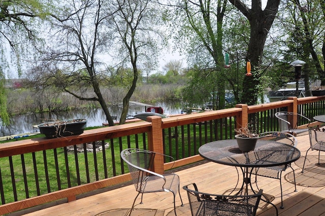 3024 Nagawicka Ave, Delafield, WI 53018 - wooden deck with a water view and a yard