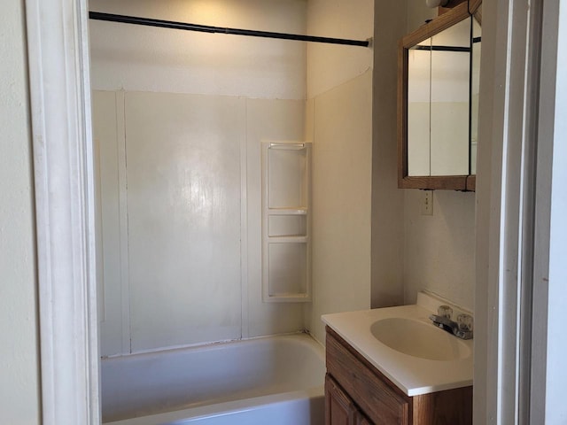 bathroom featuring vanity and shower / washtub combination