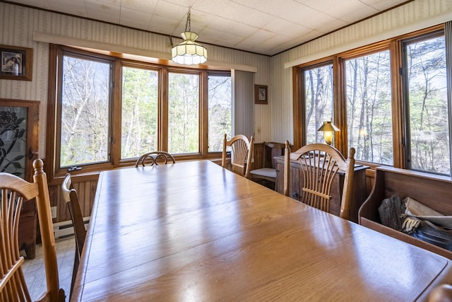 101224 25th St, Chetek, WI 54728 - dining room with wallpapered walls