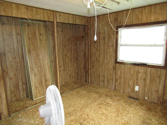 interior space with wood walls