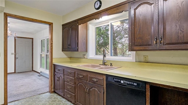 1413 E Clairemont Ave, Eau Claire, WI 54701 - kitchen with a sink, dark brown cabinetry, light countertops, and dishwasher